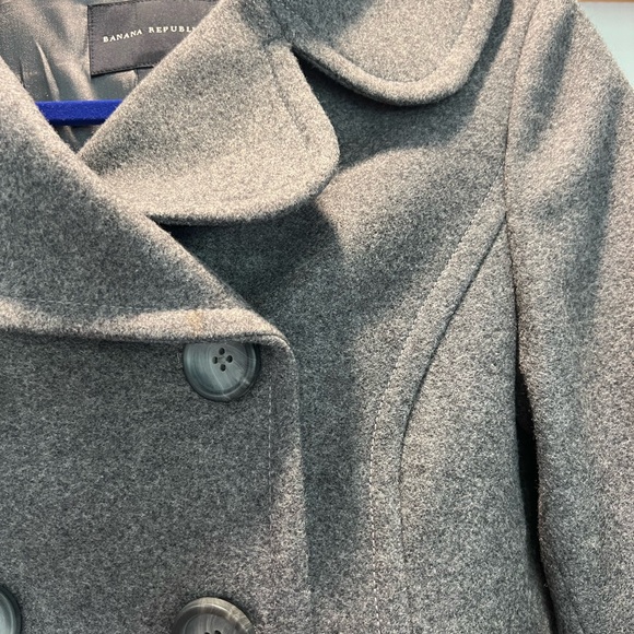 Vintage-style Banana Republic dbl breasted gray wool coat. Like-new fully lined - Picture 5 of 16